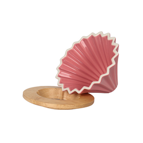 Rippled Dripper with Wood Stand 1-2 cups (Pink)