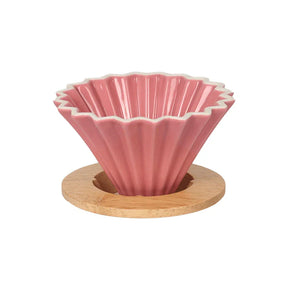 Rippled Dripper with Wood Stand