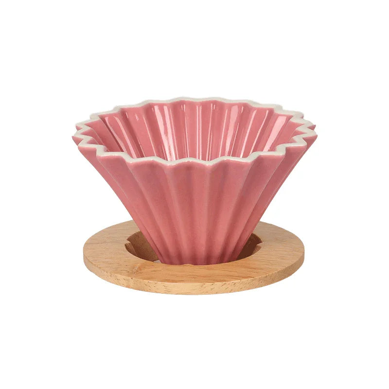 Rippled Dripper with Wood Stand