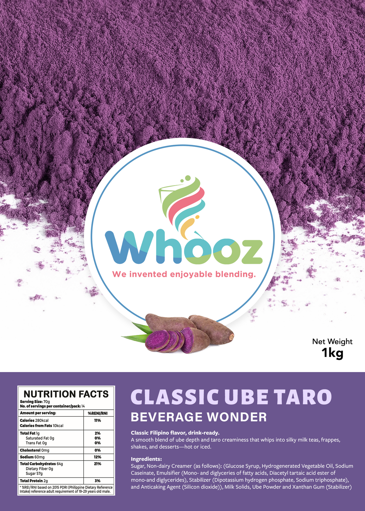 Artisanal Classic Ube Taro Powder 1 KG