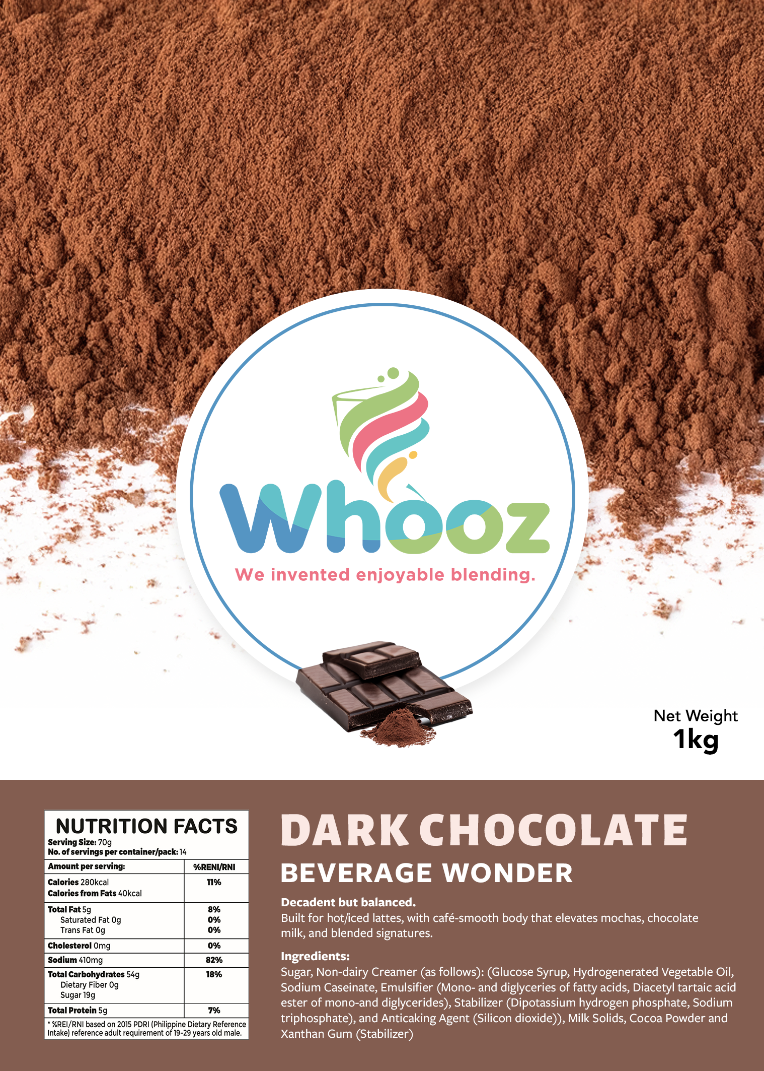 Dark Chocolate Powder 1 KG